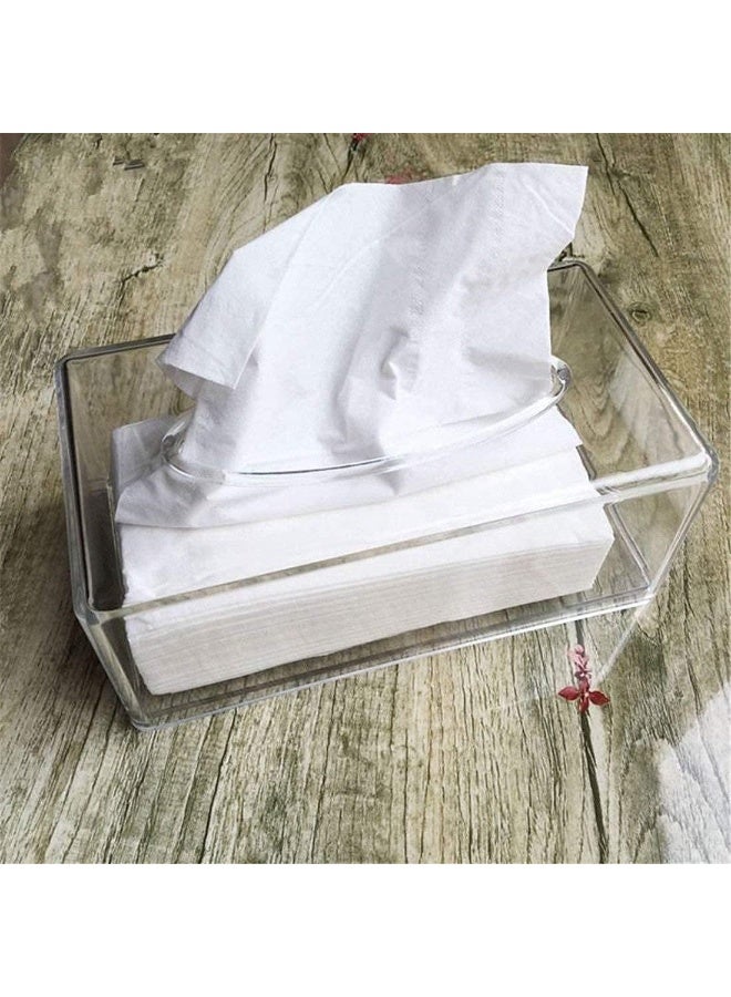 Altheqa Acrylic Clear Tissue Box cover Rectangular Napkin Car Office Paper holder Case, Transparent (Pack of 2) - Image 5